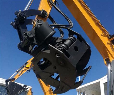 mini digger grapple|hydraulic rotator for grapple.